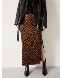 Hush - Gia Side Split Zebra Print Maxi Skirt - Lyst