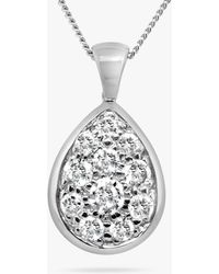 Milton & Humble Jewellery - Second Hand White Gold & Pave Diamond Pear Pendant Necklace - Lyst