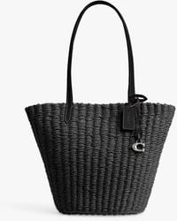 COACH - Small Straw Tote Bag - Lyst