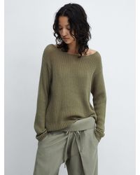 Mango - Boat Neck Knitted Jumper - Lyst