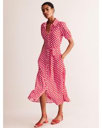 Boden - Libby Geometric Print Jersey Midi Shirt Dress - Lyst