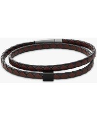 Skagen - Leather Strap Bracelet - Lyst