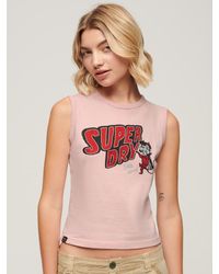 Superdry - Retro Embellished Slim Vest Top - Lyst