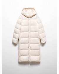 Mango - Bambu Hooded Water-repellent Long Quilted Jacket - Lyst