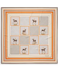Aspinal of London - Cassie Horse Print Square Silk Scarf - Lyst
