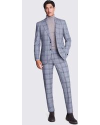 Moss - Wool Blend Checked Tailored Fit Suit Jacket - Lyst