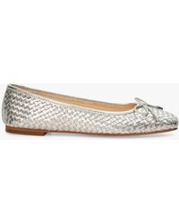 Dune - Heights Woven Leather Ballet Pumps - Lyst