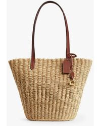 COACH - Small Straw Tote Bag - Lyst