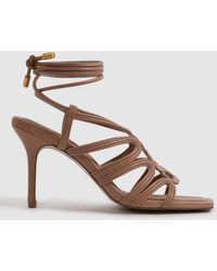 Reiss - Keira Rope Strap High Heel Sandals - Lyst