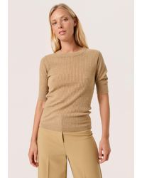 Soaked In Luxury - Spina Textured Knit T-shirt - Lyst