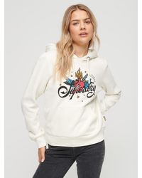 Superdry - Tattoo Script Graphic Diamante Hoodie - Lyst