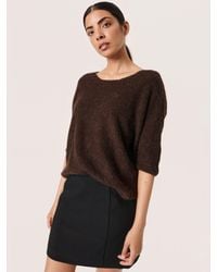 Soaked In Luxury - Tuesday 3/4 Sleeve Wool Blend Jumper - Lyst
