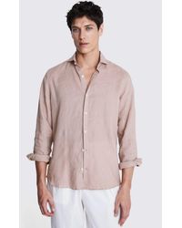 Moss - Tailored Fit Linen Long Sleeve Shirt - Lyst