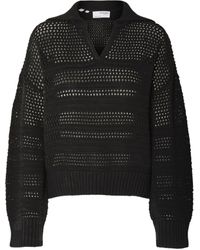 SELECTED - Fina Open Knit Collared Jumper - Lyst