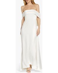 adrianna papell crepe taffeta bow gown