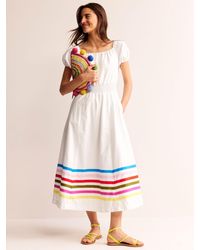 Boden - Amber Cotton Stripe Hem Midi Dress - Lyst