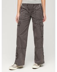 Superdry - Low Rise Wide Leg Cargo Trousers - Lyst