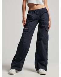 Superdry - Low Rise Wide Leg Cargo Trousers - Lyst