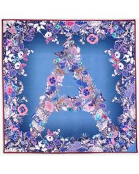 Aspinal of London - Ombre A Floral Silk Square Scarf - Lyst