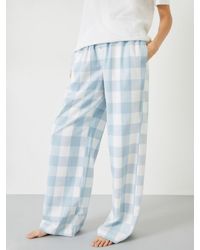 Hush - Brushed Cotton Blend Check Pyjama Trousers - Lyst