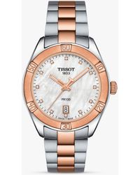 Tissot - T1019102211600 Pr 100 Sport Chic Diamond Date Bracelet Strap Watch - Lyst