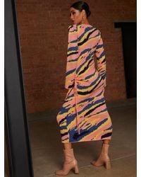 Chi Chi London - Abstract Knit Midi Dress - Lyst