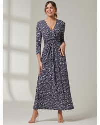 Jolie Moi - Hayat Twist Front Floral Print Jersey Maxi Dress - Lyst