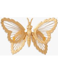 Susan Caplan Vintage Monet Gold Plated Butterfly Brooch - Multicolour