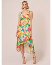 Adrianna Papell - Floral Hi-low Dress - Lyst