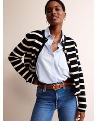Boden - Holly Cropped Stripe Knitted Jacket - Lyst