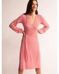 Boden - Joanna Geometric Print Jersey Wrap Midi Dress - Lyst
