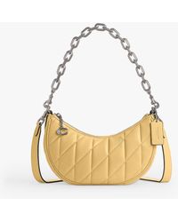 COACH - Mira Crescent Quilted Leather Chain Strap Cross Body Bag - Lyst