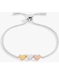 Joma Jewellery - Mini Hearts Charm Slider Bracelet - Lyst