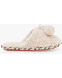 White Stuff Curly Fur Mule Slippers - Natural