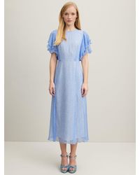 LK Bennett - Royal Ascot Agnes Wiggle Print Flutter Sleeve Midi Dress - Lyst