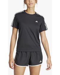 adidas - Own The Run 3 Stripes Short Sleeve Recycled Running Top - Lyst