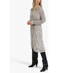 Soaked In Luxury - Josefine Floral Print Midi Shirt Dress - Lyst