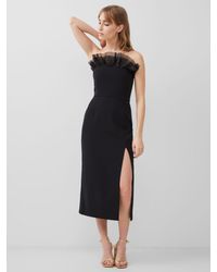 French Connection - Echo Crepe Tulle Midi Dress - Lyst