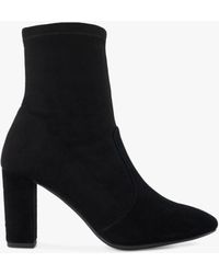 Dune - Wide Fit Optical Suede Stretch Sock Block Heel Boots - Lyst