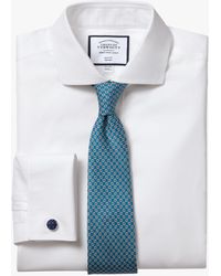 Charles Tyrwhitt Cutaway Collar Non-iron Twill Slim Fit Shirt - White