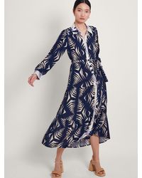 Monsoon - Mimi Abstract Print Midi Shirt Dress - Lyst