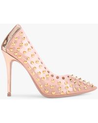 Carvela Kurt Geiger Kicker Studded Stiletto Heel Court Shoes - Pink