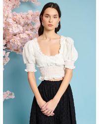 Sister Jane - Corolla Dobby Bow Crop Top - Lyst