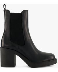 Dune - Pinaz Block-heel Leather Ankle Boots - Lyst