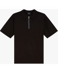 Paul Smith - Organic Cotton Zip Short Sleeve Polo Shirt - Lyst