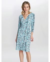 Gina Bacconi - Desiray Leaf Print Jersey Dress - Lyst