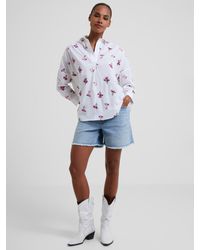 French Connection - Charla Rhodes Embroided Poplin Blouse - Lyst