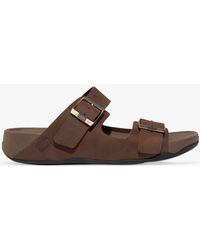 Fitflop - Gogh Moc Leather Sliders - Lyst