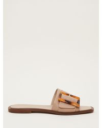 Phase Eight - Leather Flat Slider Sandals - Lyst