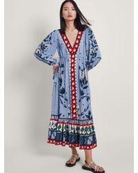 Monsoon - Aldina Floral Print Maxi Dress - Lyst
